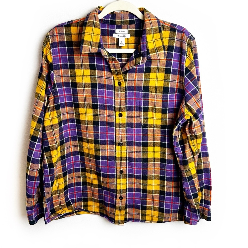 L.L. Bean Women's Scotch Plaid flannel shirt tartan pattern size: M/L